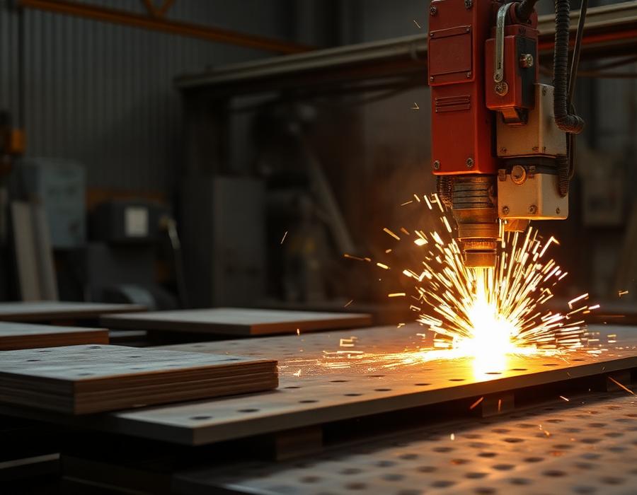 Taglio laser di lamiere in officina